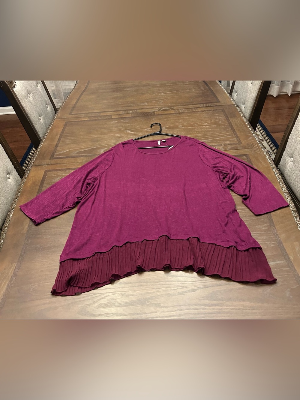 Cato Women's Layered Hem Tunic - Berry Wine